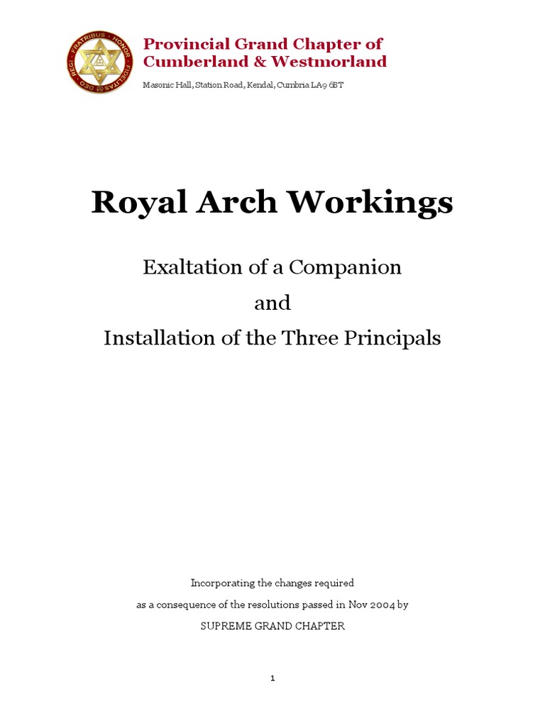Royal Arch Exaltation & Installation Ritual | PDF | Freemasonry | The ...