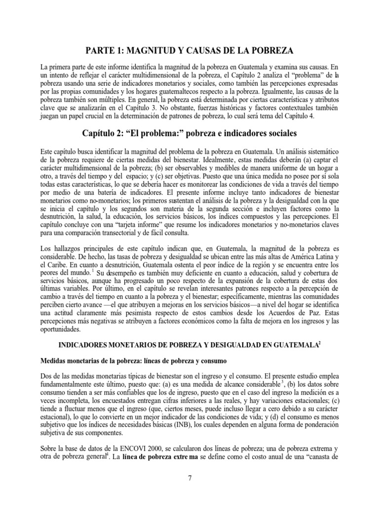 Causas y magnitud de la pobreza en Guatemala | PDF | Guatemala | Pobreza