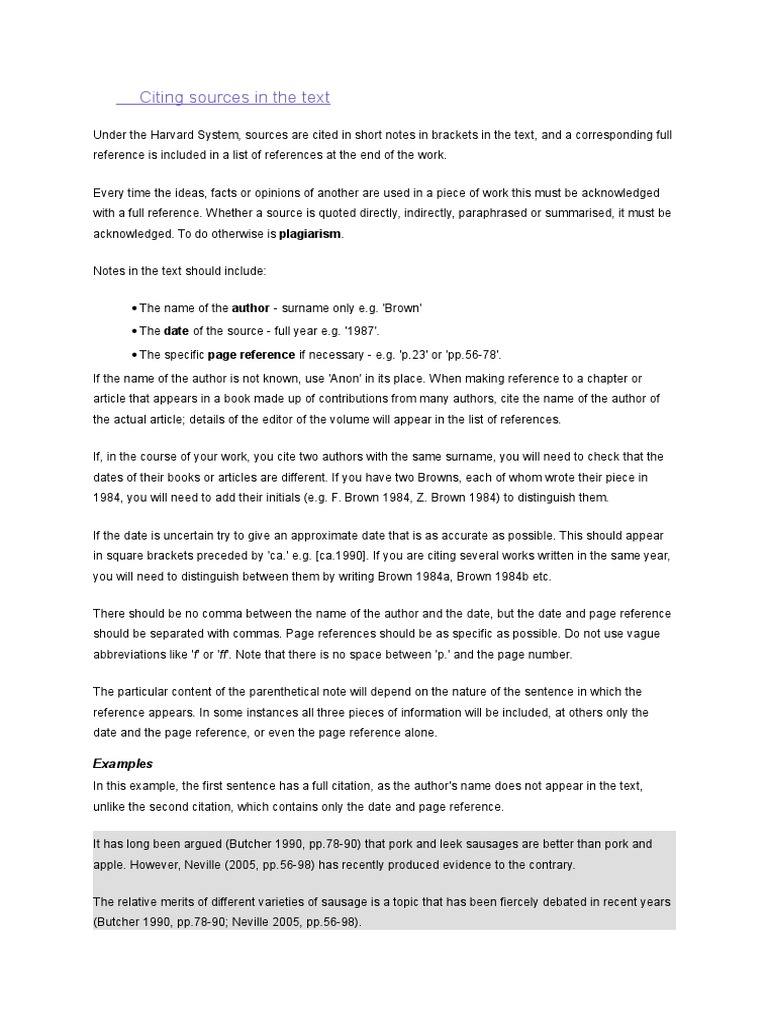 Harvard Citation Guide for Sources | PDF | Citation