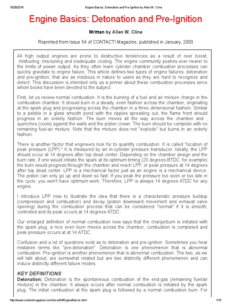 Engine Basics_ Detonation and PreIgnition by Allen W Internal