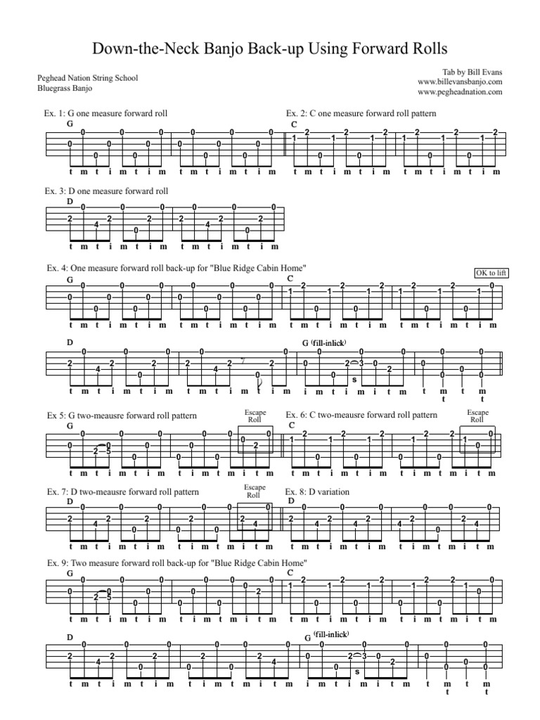 Forward Roll Patterns for Banjo Backup | PDF | String Instruments ...