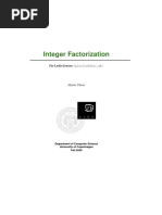 Integer Factorization - Master Thesis