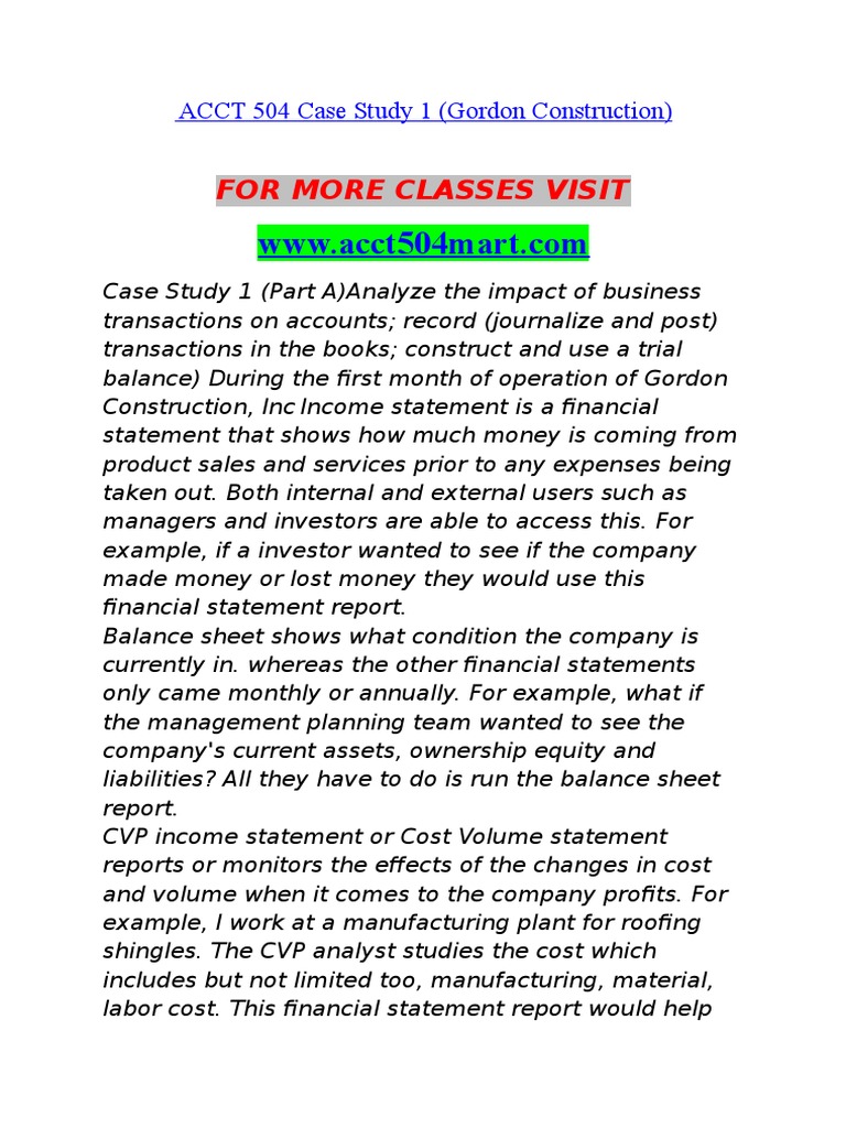 ACCT 504 MART Perfect Education | PDF | Financial Accounting Standards ...