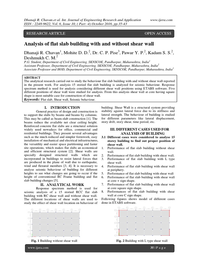 Shear Wall Impact on Flat Slab Buildings | PDF | Beam (Structure ...