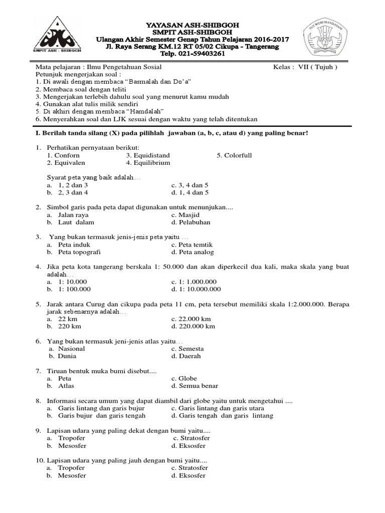 Soal Tts Ips Kelas 7