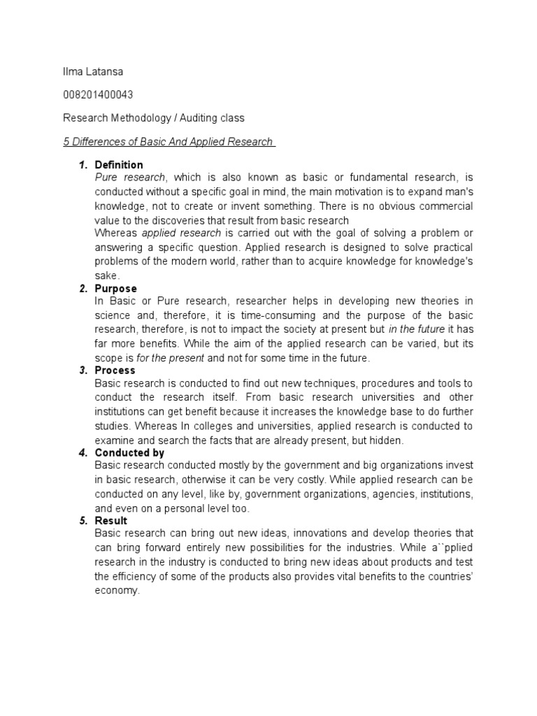 Differences Between Basic and Applied Research | PDF | Career & Growth
