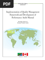 Performance and Quality Audit Manual