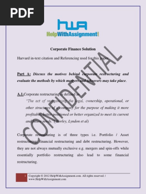 Corporate Finance Solution Leveraged Buyout Mergers And Acquisitions