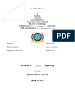 Seminar Report Format