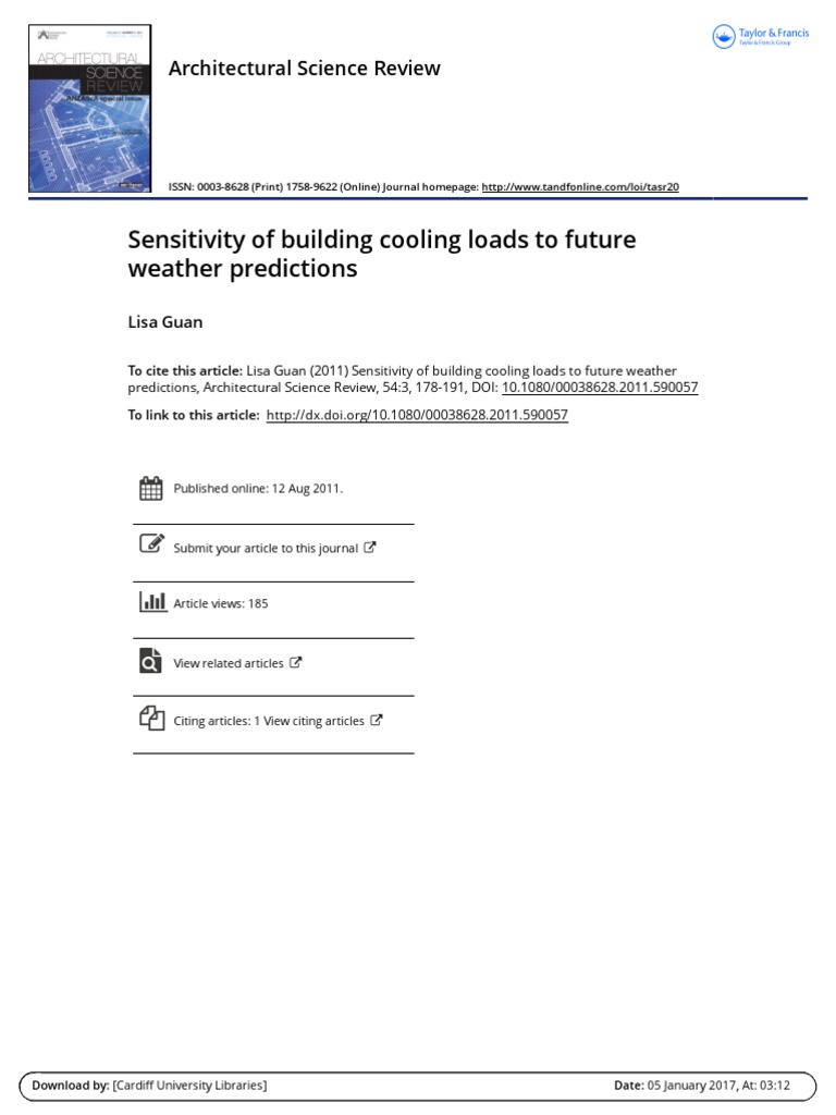 Sensitivity of Building Cooling Loads To Future Weather Predictions ...