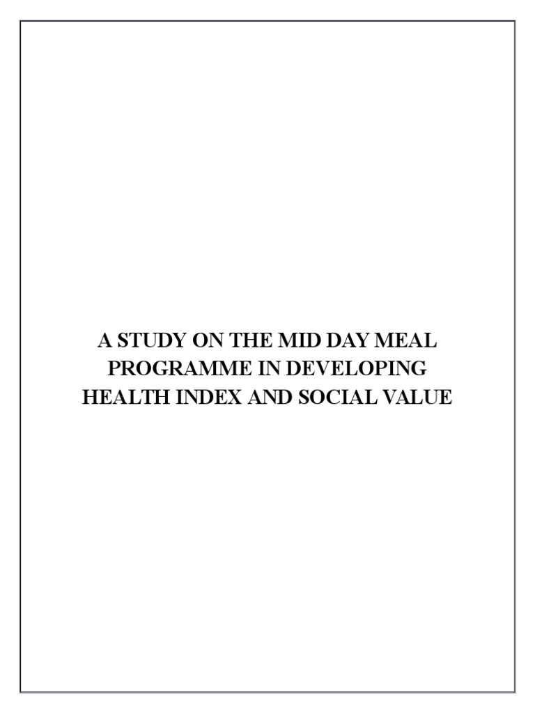 Impact of Mid Day Meal Programme on Health | PDF | Body Mass Index ...
