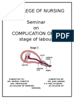 Seminar On Complication of 3rd Stage PPH