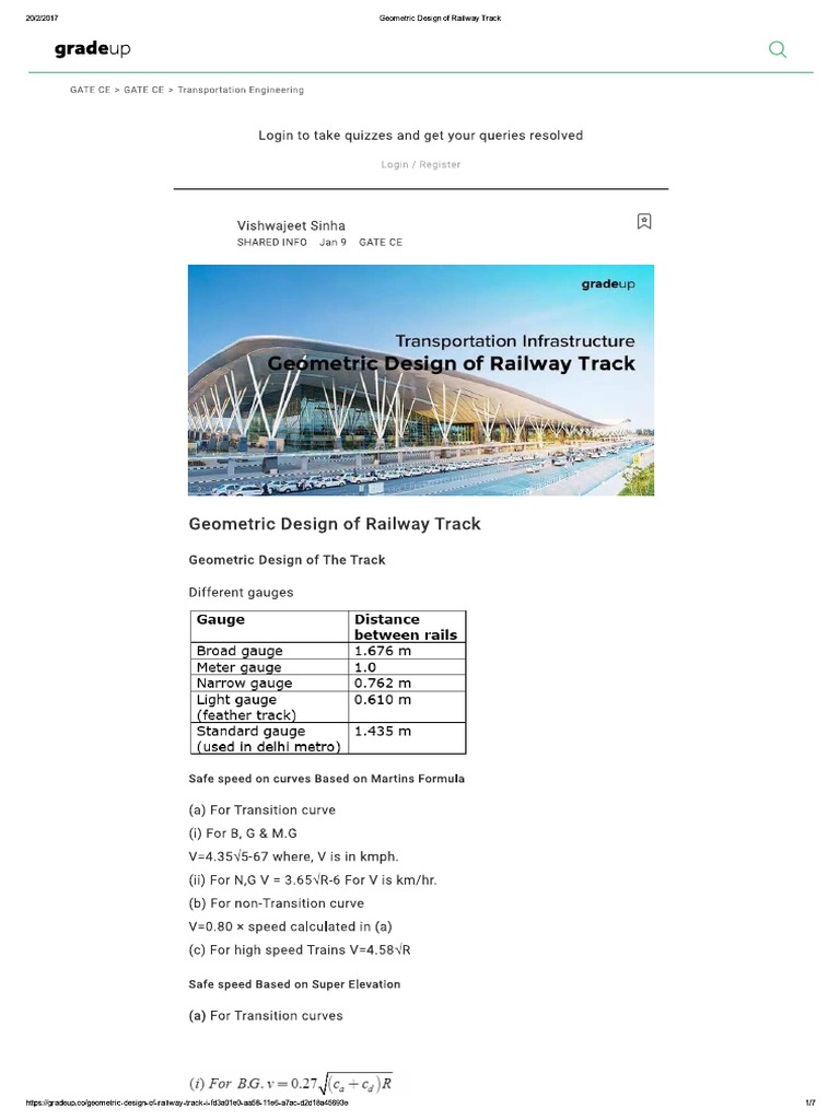 Geometric Design of Railway Track PDF