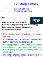 Analysis of Energy Crises & Remidial Measures Proposed in Pakistan