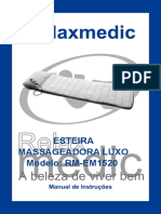 Manual Esteira. Massageadora Luxo. Modelo Rm-Em1520.
