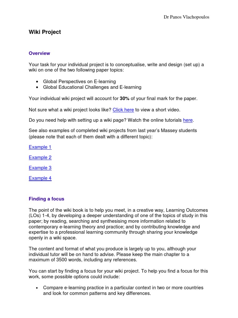 Wiki Project Final | PDF | Wiki | Educational Technology