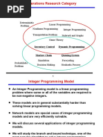 Deterministic Problem Linear Programming Nonlinear Programming Integer Programming Network and Graphs Transportation Problem Game Theory