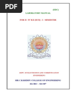 Electronic Devices Circuits (Edc) Laboratory Manual: For Ii / Iv B.E (Ece) : I - Semester