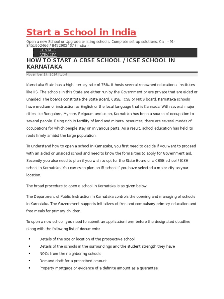 How To Start A School In India Pdf