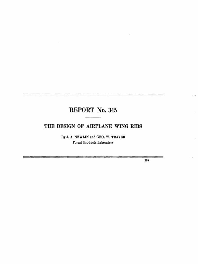 Design of Airplane WIng Ribs Naca-Report-345 PDF | PDF