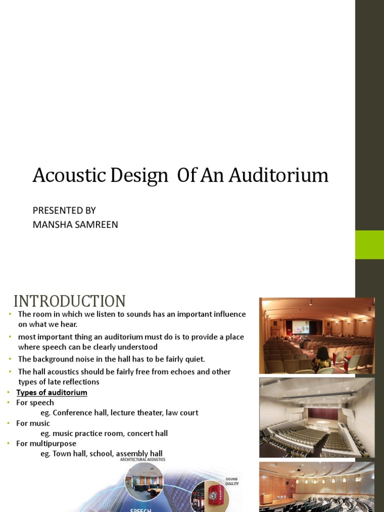 Auditorium Acoustic Design Principles | PDF | Loudspeaker | Sound