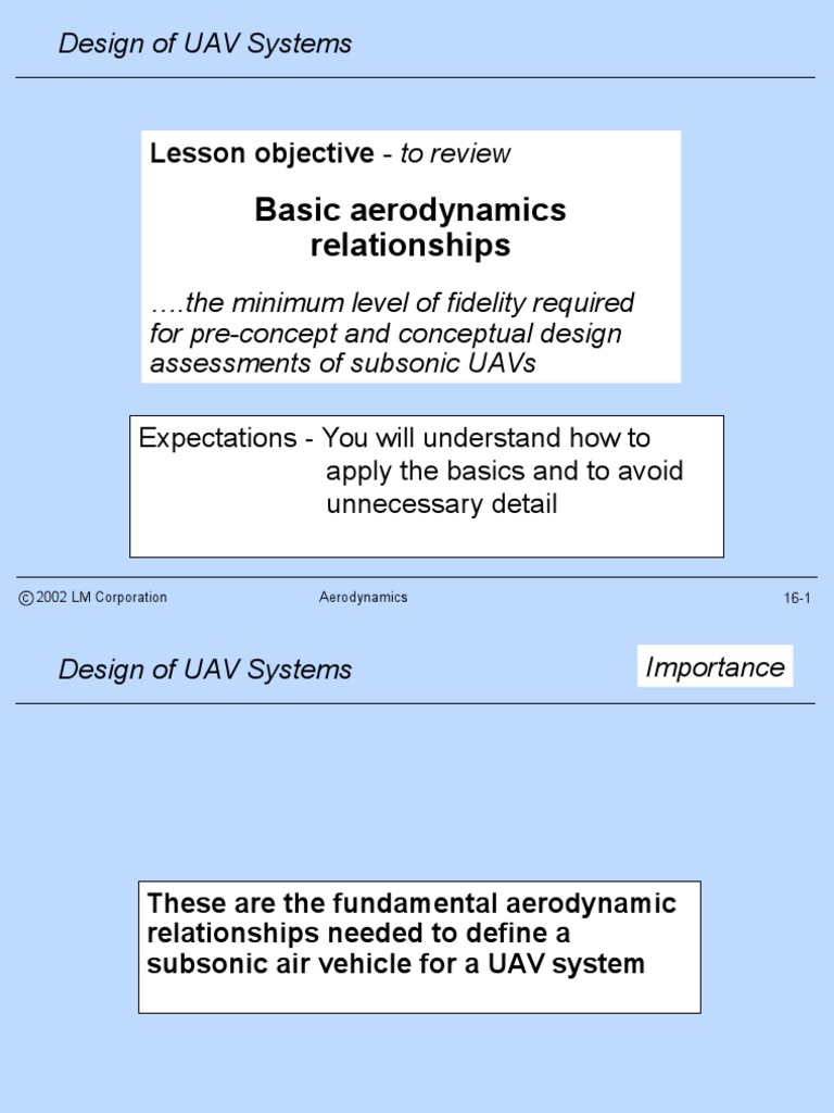 UAV Aerodynamics for Subsonic Design | PDF | Aerodynamics | Lift (Force)