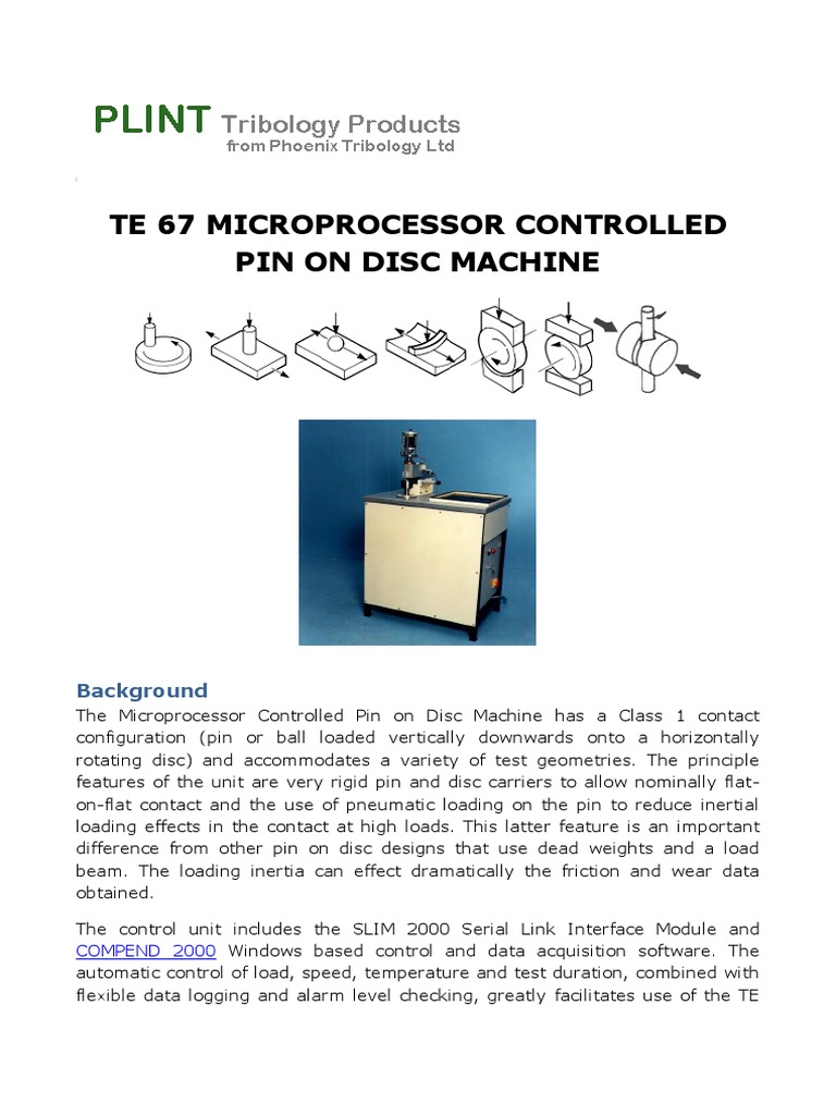 Plint Tribological Machine | PDF | Wear | Thermocouple