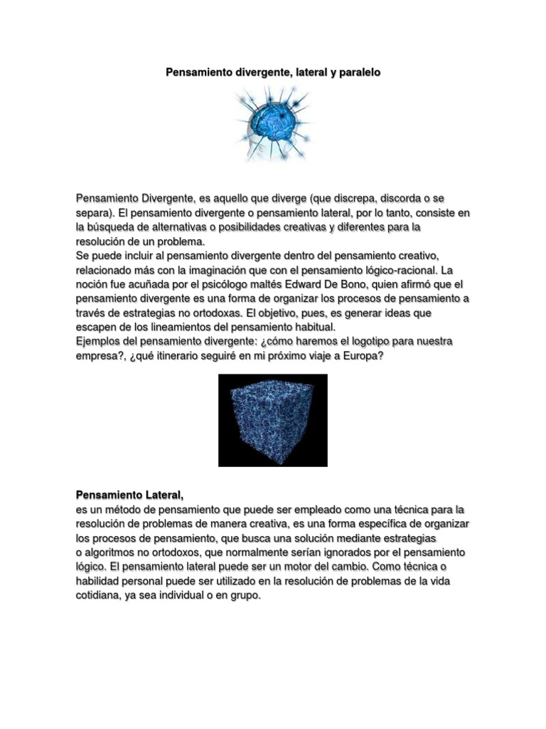 Pensamiento Divergente Creatividad Epistemología