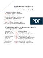 Module 2 Subject Pronoun Worksheet Rubric Key