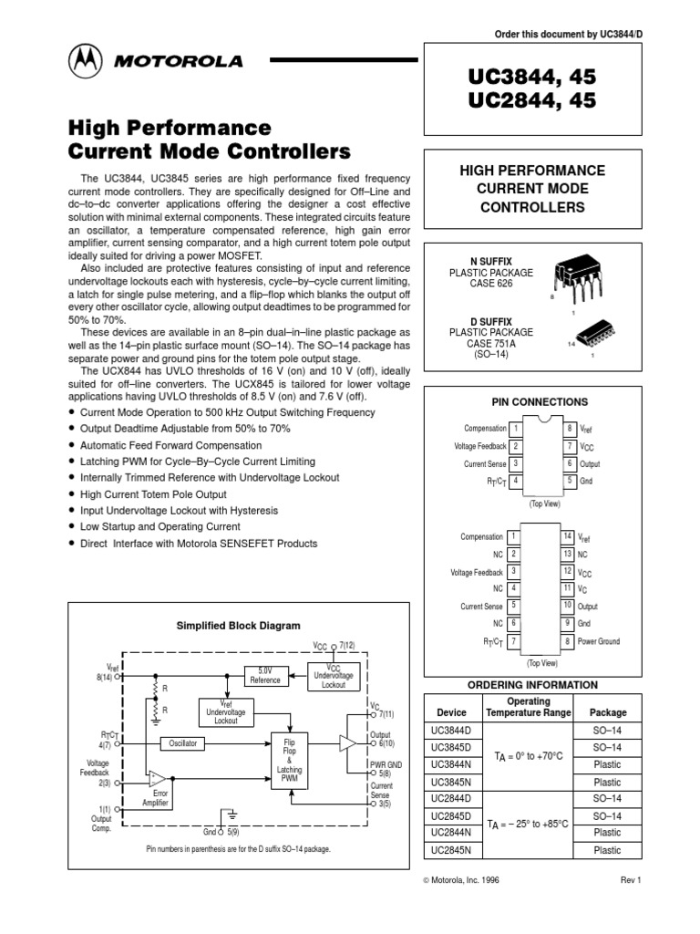Uc3844 PDF | PDF | Amplifier | Electronic Oscillator