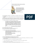 Variação linguística em atividade sobre norma culta e coloquial