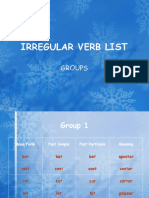 Irregular Verb List: Groups