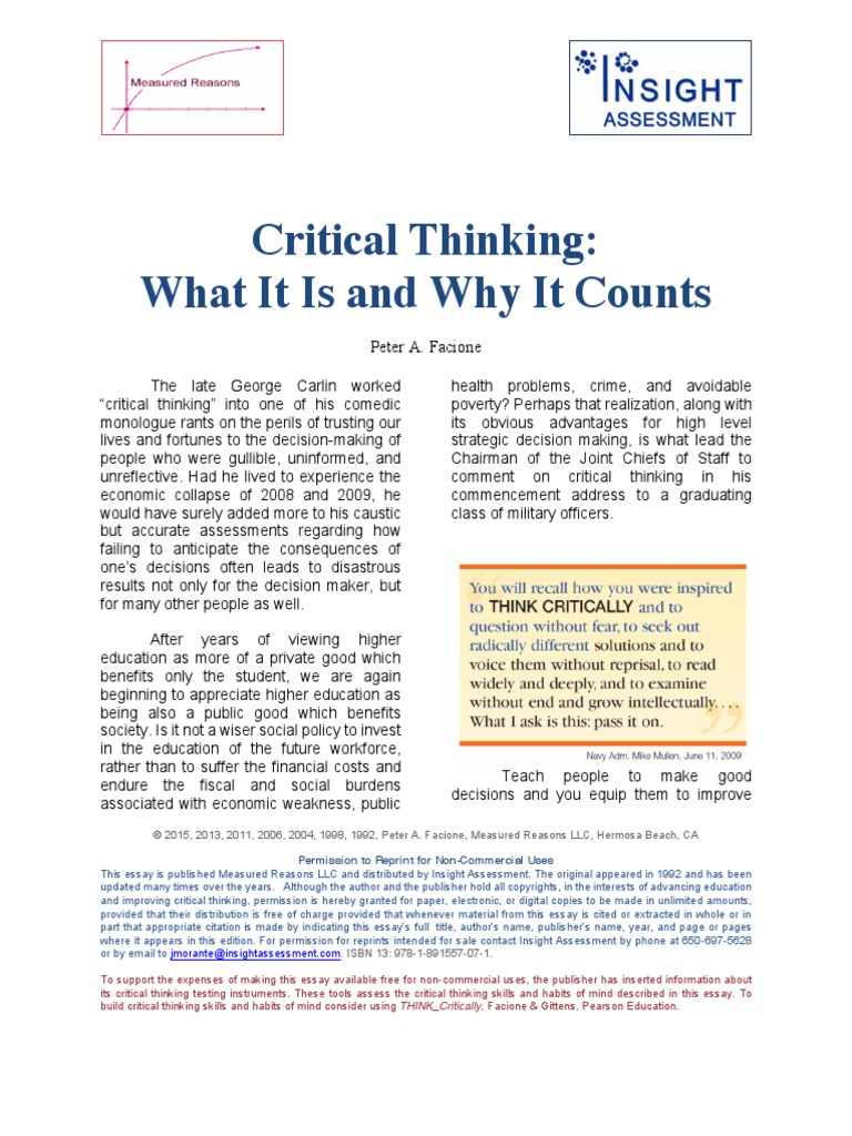 statistical argument critical thinking