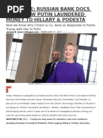 Exclusive - Russian Bank Docs Show How Putin Laundered Money To Hillary & Podesta