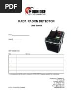 Rad7 Radon Detector: User Manual