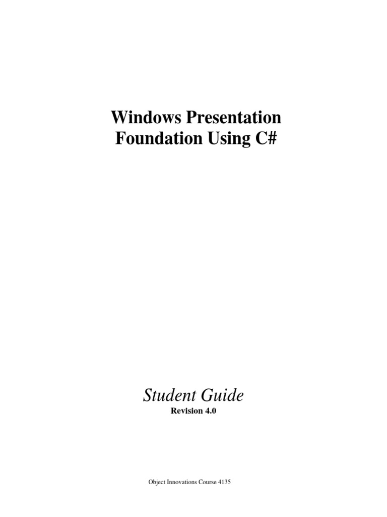 WPF Bssics | PDF | Windows Presentation Foundation | Extensible ...