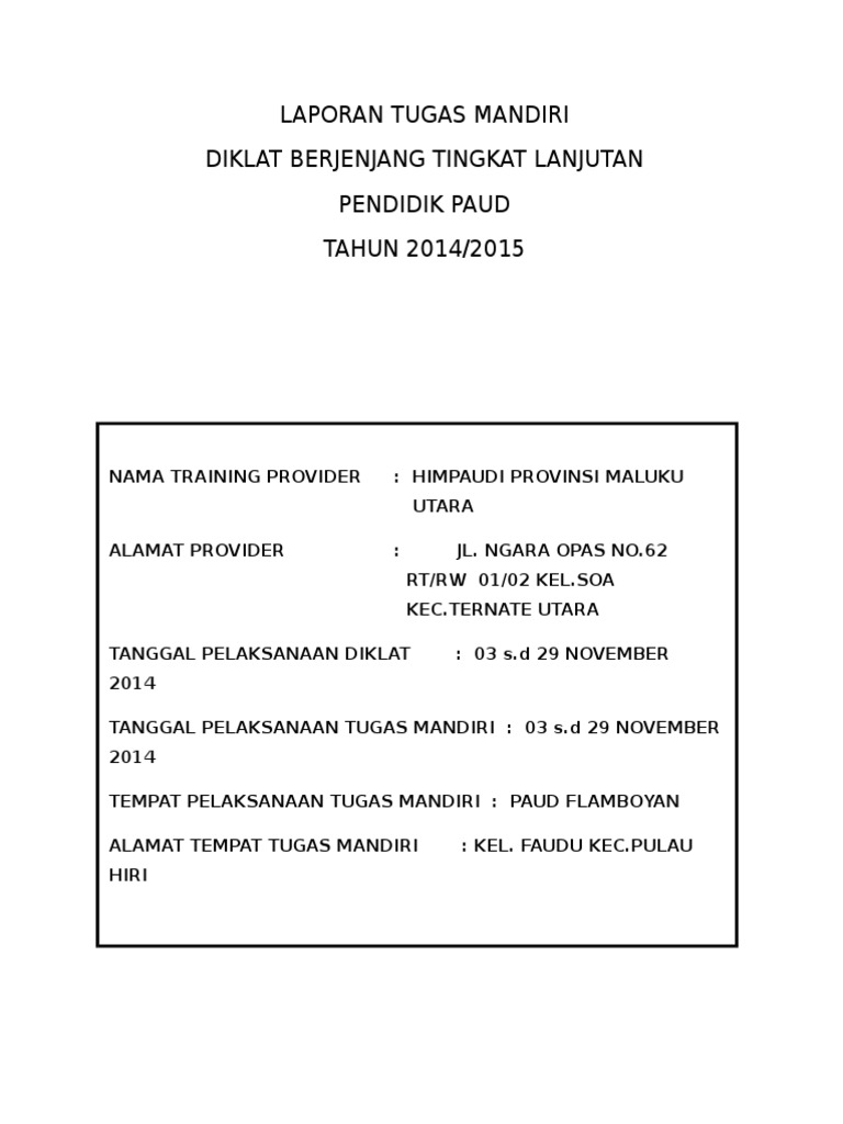 Cover Laporan Tugas Mandiri