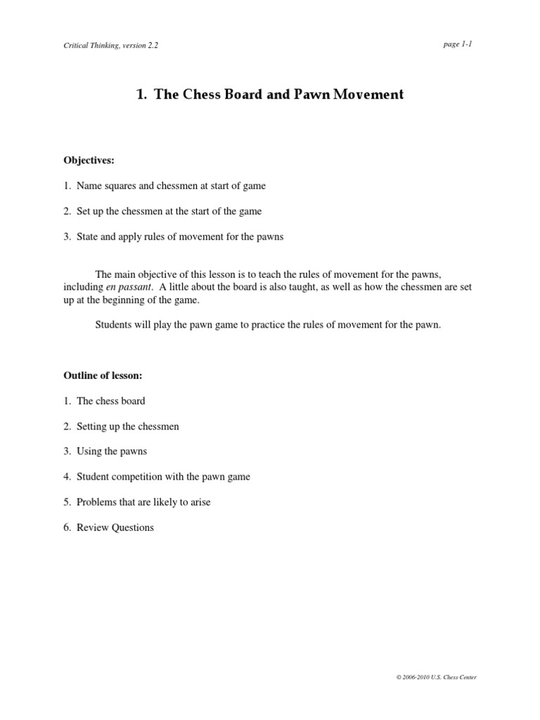 Chess Critical Thinking V2.2 | PDF | Chess Strategy | Chess