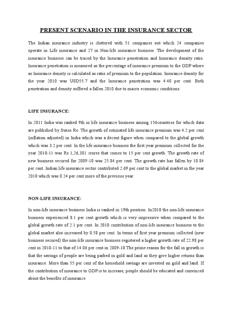 Current Trends in India's Insurance Sector | PDF