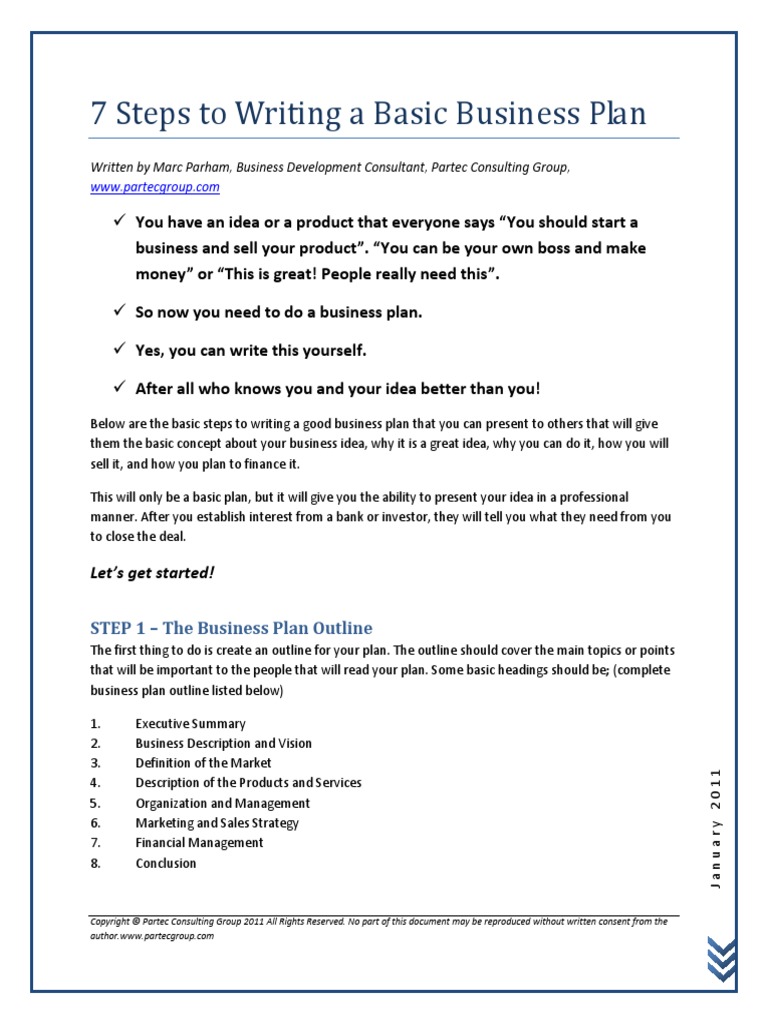 business plan writing sample