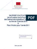 SEGMA-DFCAT Rapport D'activités 2010-Plan D'action 2011