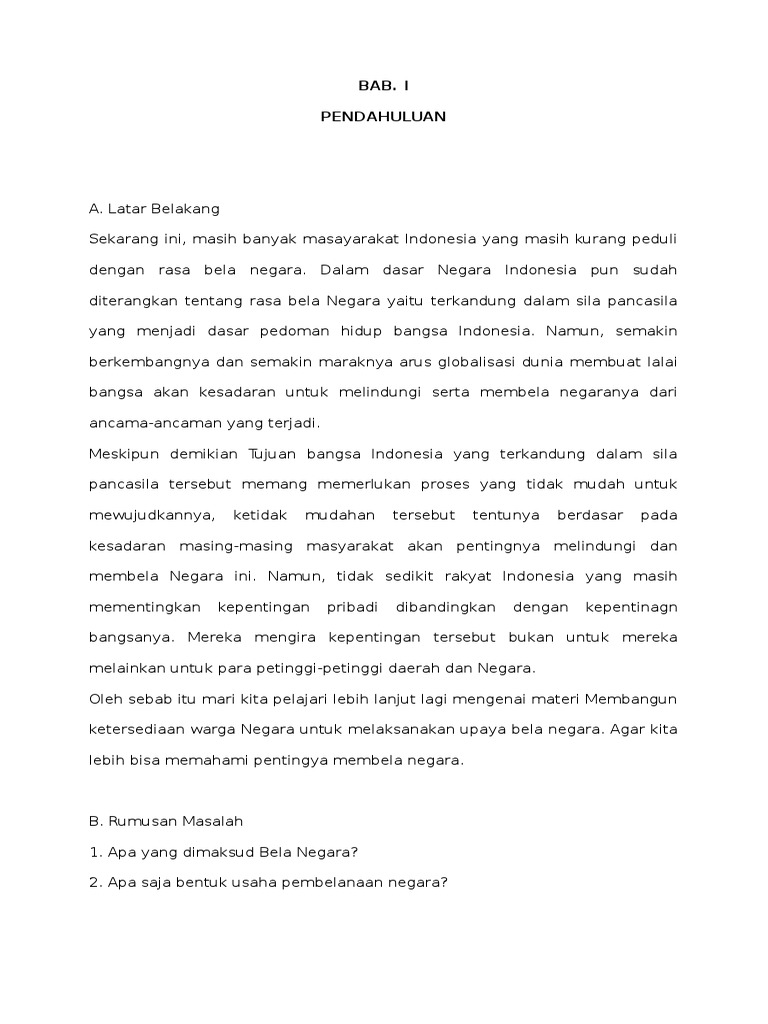 Makalah Membangkitkan Kesadaran Warga Negara Untuk Bela Negara Doc