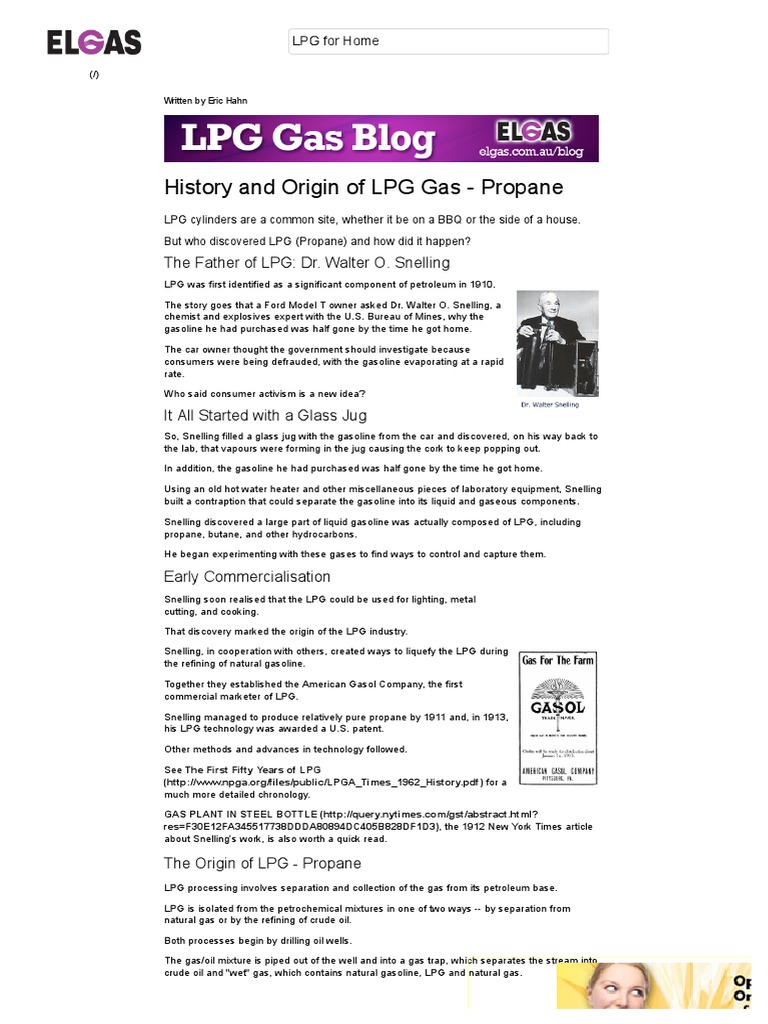 History of LPG-Propane - Who Invented or Discovered It & When - Origin ...