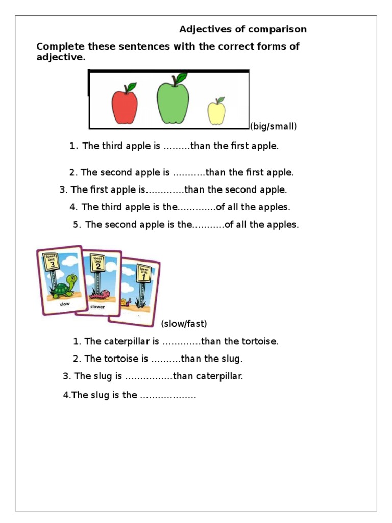 Adjective Comparison Exercises | PDF | Language Arts & Discipline