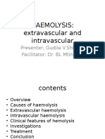 Haemolysis: Extravascular and Intravascular: Presenter Gudila V.Shirima Facilitator: Dr. BL Mtinangi