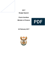 Finance Minister Pravin Gordhan's 2017 Budget Speech