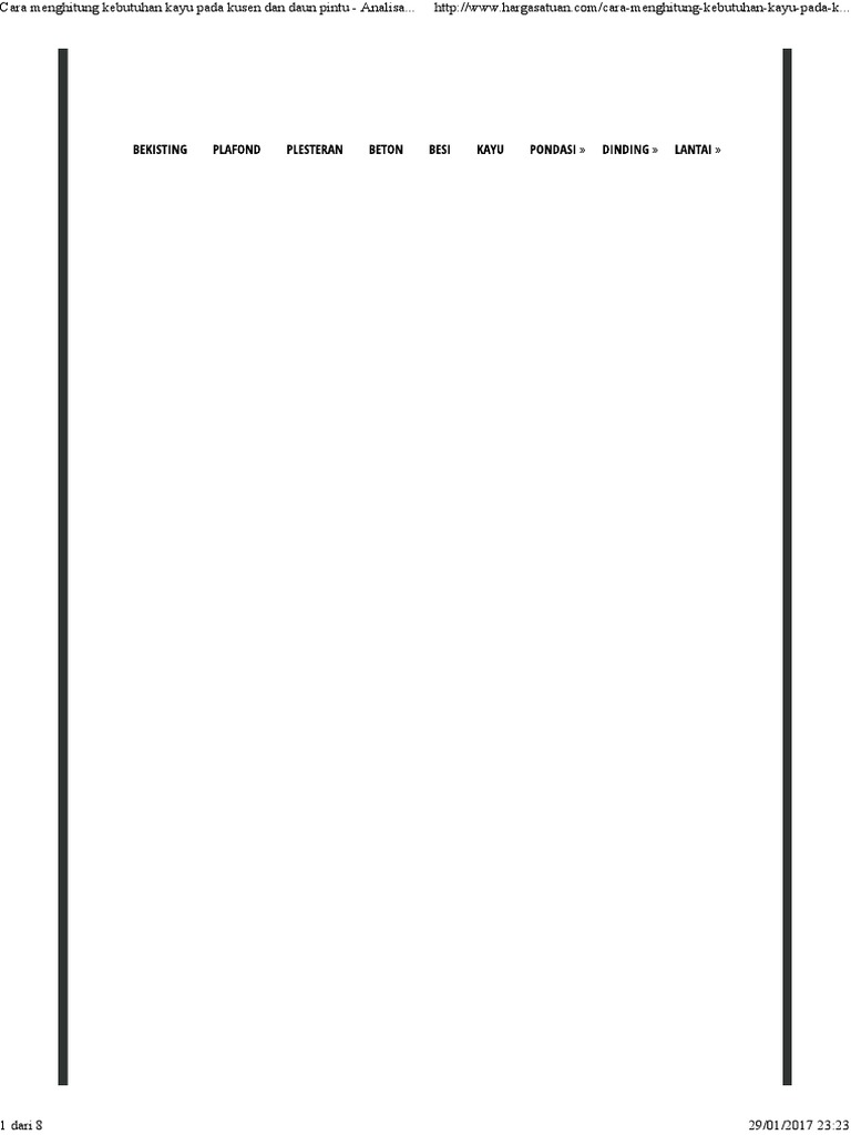 Cara Menghitung Kebutuhan Kayu Pada Kusen Dan Daun Pintu Cara Menghitung Kebutuhan Kayu Pada Kusen Dan Daun Pintu