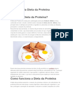 Cardápio Da Dieta Da Proteína