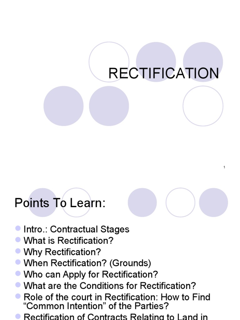 Rectification PDF Fraud Equity (Law)