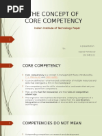 The Concept of Core Competency: Indian Institute of Technology Ropar